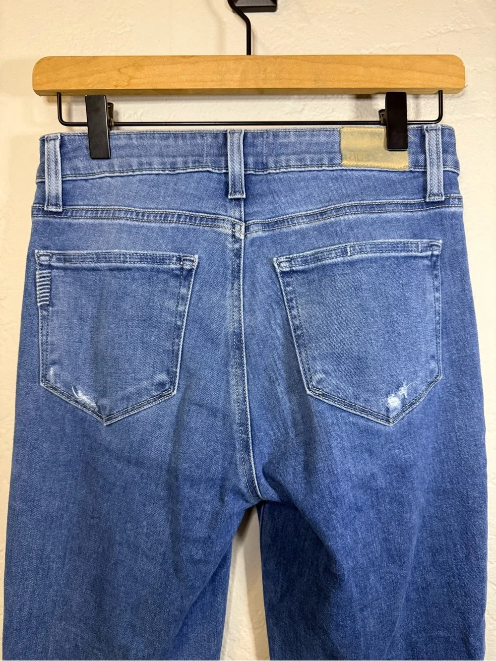 PAIGE Collette Crop Flare Jeans in Light-to-Mid Blue
